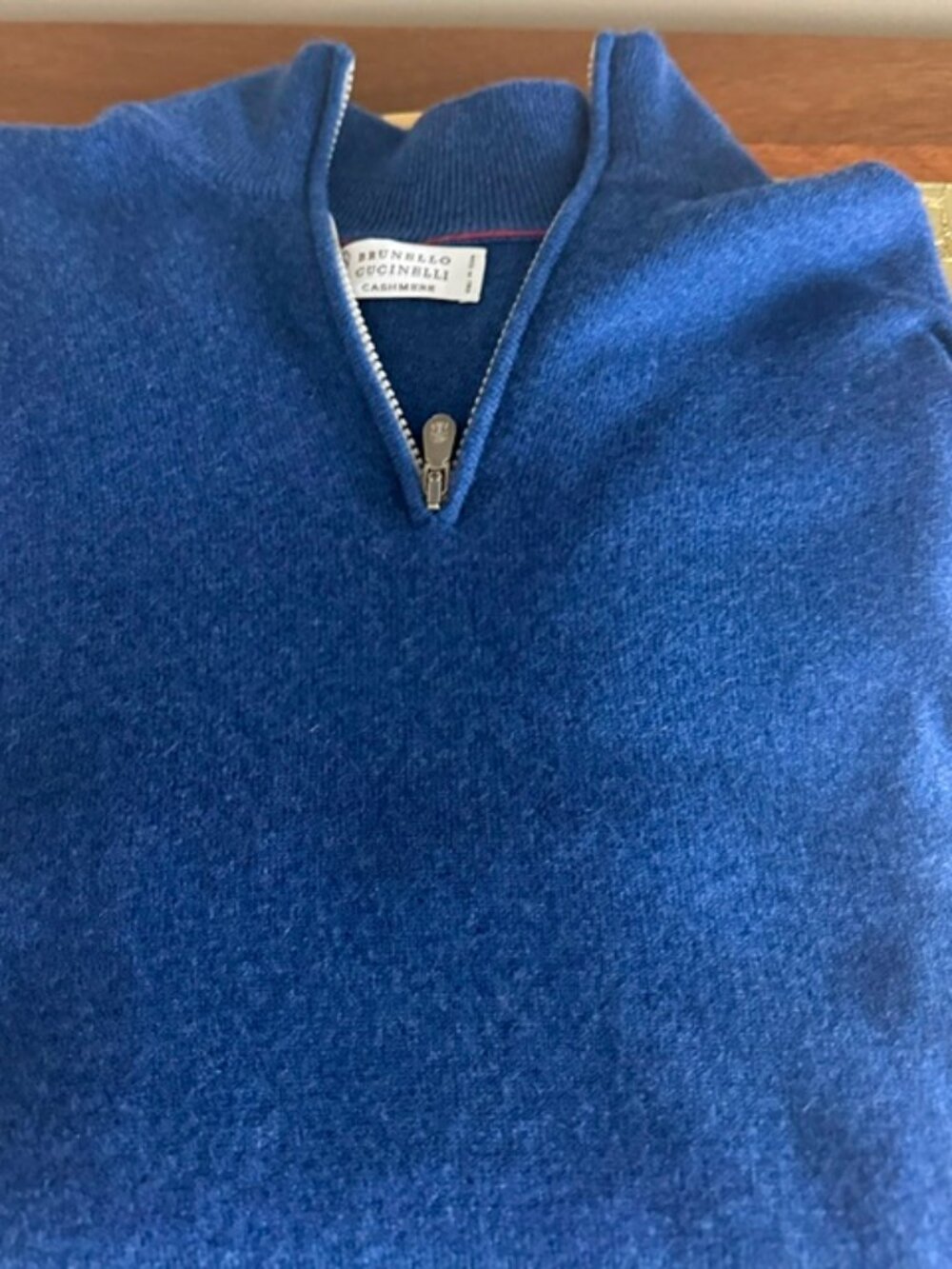 BRUNELLO CUCINELLI 100% Cashmere Half-Zip Pullover TurtleneckSweater 50 IT $1650